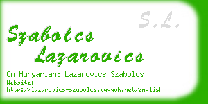 szabolcs lazarovics business card